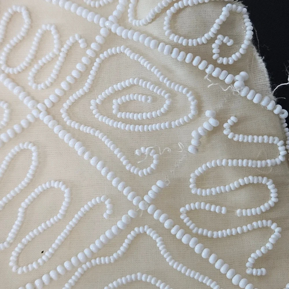 Vintage Walborg Belgium Hand Beaded White Evening Bag Purse Mid Century